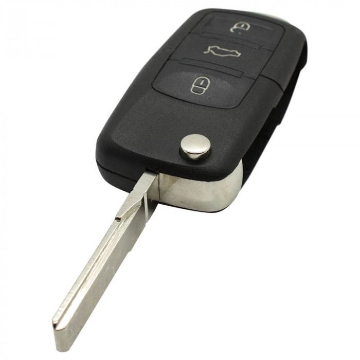 Volkswagen 3-Tasten-Klappschlüssel - Schlüsselblatt gerade mit Kerbe mit Elektronik 433MHZ - ID48 Transponder - 1J0959753DA main product photo