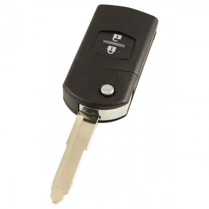 Mazda 2: 2-Tasten-Klappschlüssel - Schlüsselblattspitze mit Kerbe rechts Elektronik 433MHZ - 4d63 Transponder main product photo