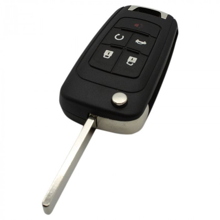 Opel 4-Tasten-Klappschlüssel mit Paniktaste - Schlüsselblatt gerade mit Elektronik 434MHZ - PCF7952 Transponder - passend für Opel Insignia main product photo