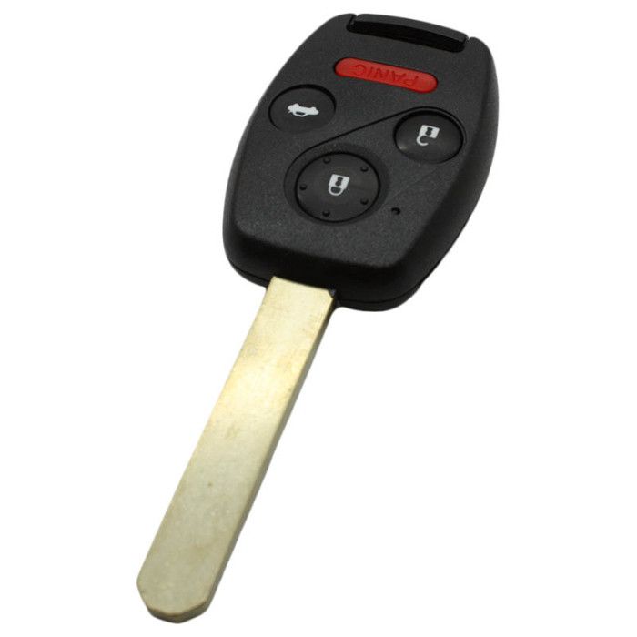 Honda 3-Tasten Schlüsselgehäuse mit Paniktaste - Schlüsselblatt gerade mit Elektronik 433MHZ - ID48 Transponder main product photo