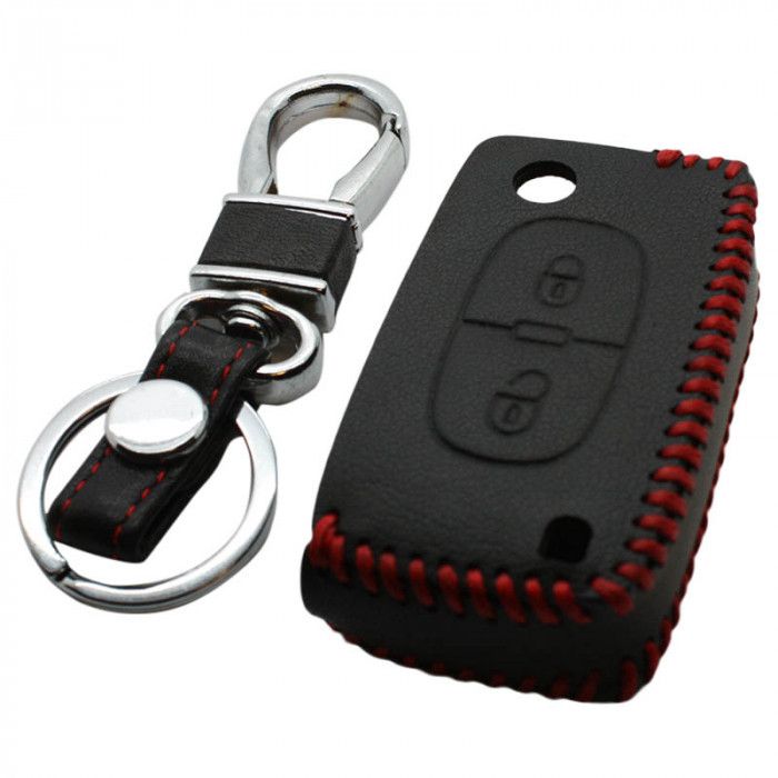 Peugeot 2-Tasten-Flip-Key-Schlüsselabdeckung - schwarz main product photo