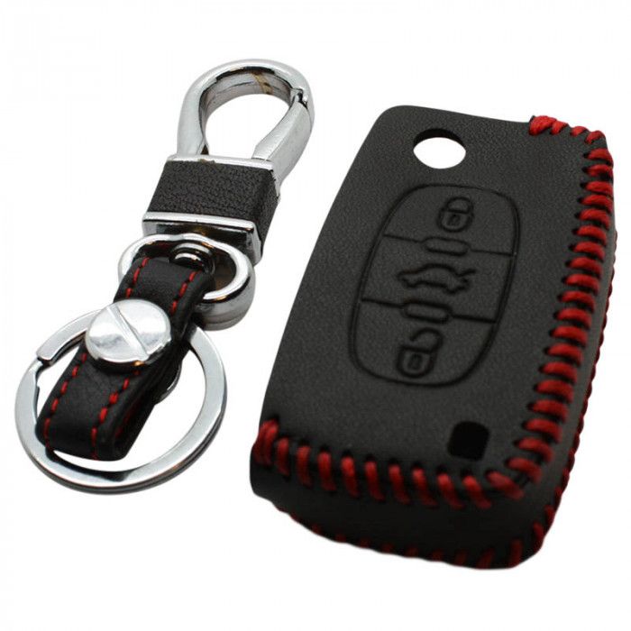 Peugeot 3-Tasten-Flip-Key-Schlüsselabdeckung - schwarz main product photo