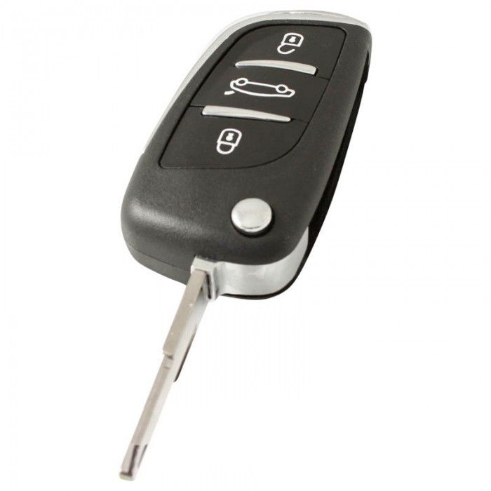 Citroën 3-Tasten-Klappschlüssel - Schlüsselblattspitze mit Öffnung - Batterie im Gehäuse main product photo