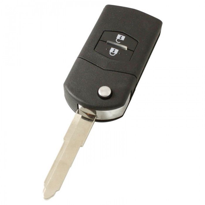 Mazda 2-Tasten-Klappschlüssel - Schlüsselblattspitze mit Kerbe rechts (Modell 2) main product photo