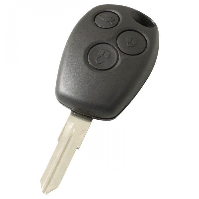 Renault 3-Tasten-Schlüssel Gehäuse - Schlüssel Klinge Punkt mit Elektronik 433MHZ - 7946 Transponder main product photo