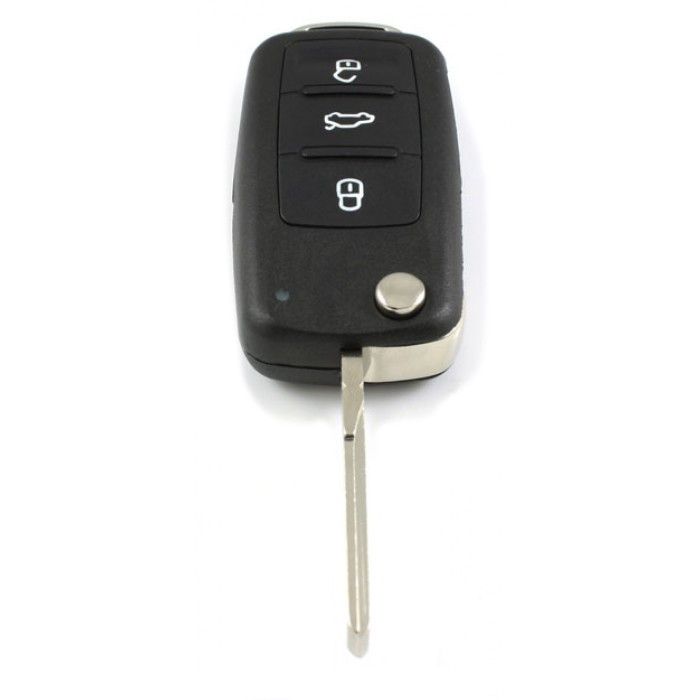 Volkswagen 3-Tasten-Klappschlüssel - Schlüsselblatt gerade mit Kerbseite (neues Modell) main product photo