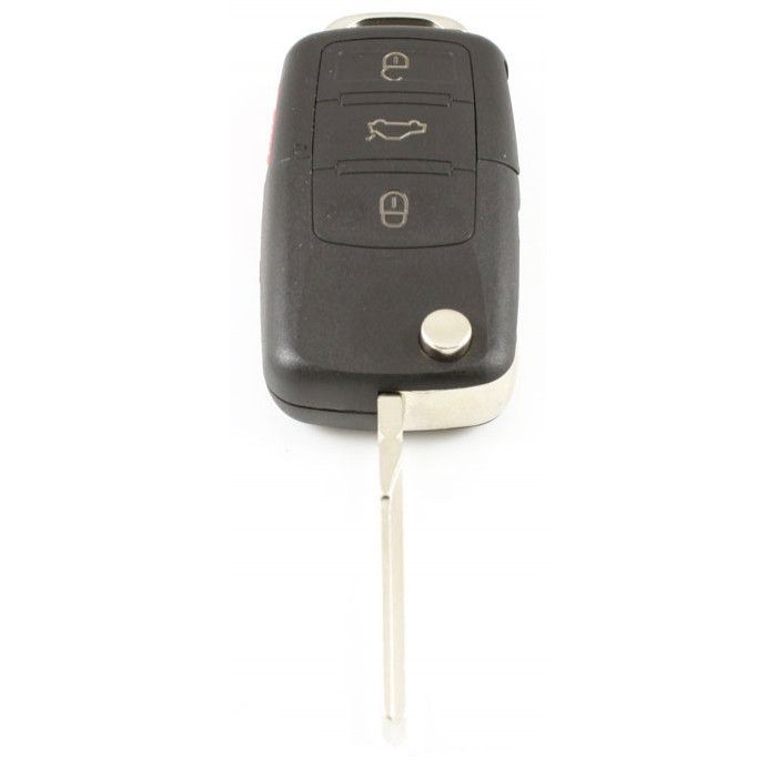 Volkswagen 3-Tasten-Klappschlüssel mit Paniktaste - Schlüsselblatt-Kerbungsseite (Modell 2) main product photo