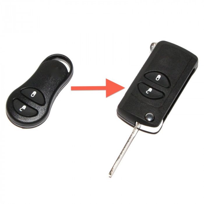 Chrysler 2-Knopf-Klappschlüssel - Schlüsselblattspitze (Umbausatz) main product photo